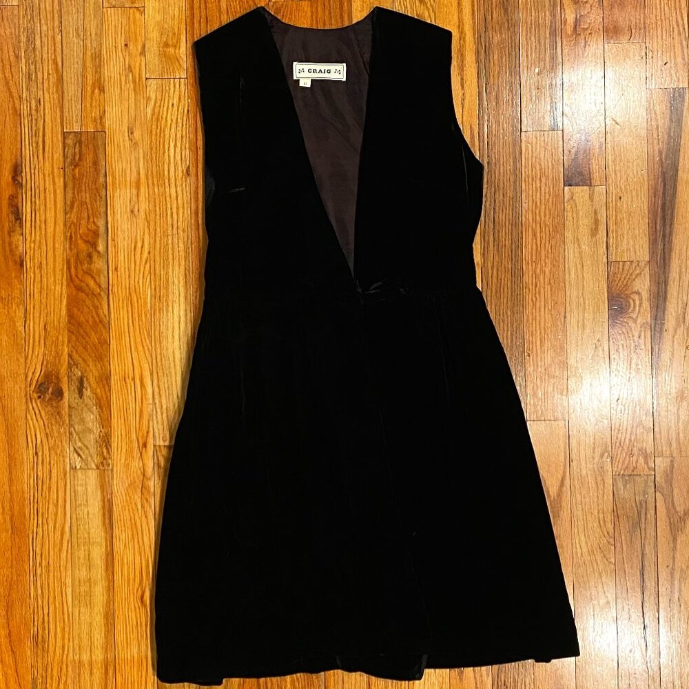 Craig Women's Sleeveless Black Velvet Dress Size 11